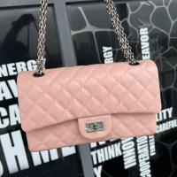 Pink Quilted Calf Leather Medium Flap Bag